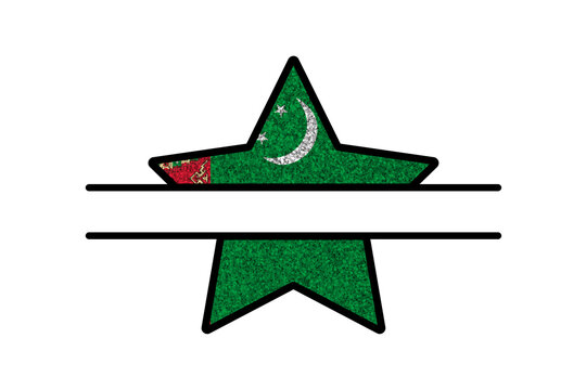 recommend clip art: Bright glitter star- template in colors of national flag. Turkmenistan