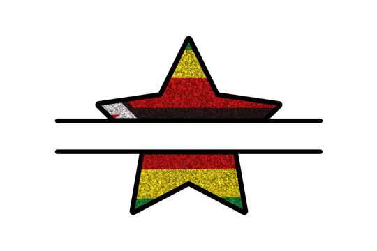 recommend clip art: Bright glitter star- template in colors of national flag. Zimbabwe