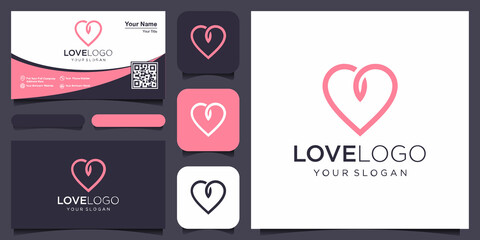 heart symbol logo icon design template elements