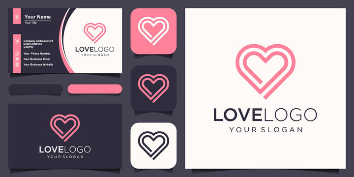 heart symbol logo icon design template elements