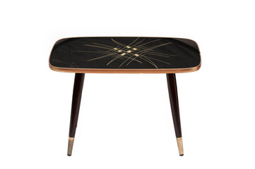 Vintage Black Coffee Table on white background