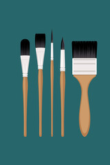 Brush Equipment Vector Set Illustration