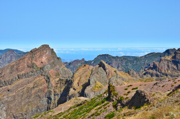 Harsh mountains and blue skies of Madeira