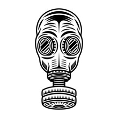 Gas mask vector illustration. Respirator object or design element isolated on white background