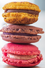 Traditional homemade macaroons in a kitchen