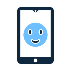 Mobile, Emoji, feedback, smile icon. Editable vector graphics.