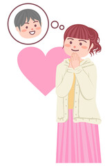 片思いの彼のことを思っている女性