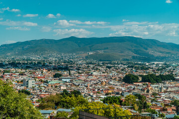 Fototapeta na wymiar Aerial panoramic view of the city of Oaxaca de Juarez, Mexico