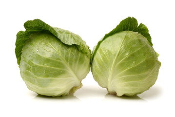 Fototapeta premium Green cabbage isolated on white background
