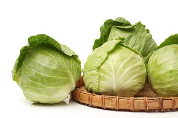  Green cabbage isolated on white background