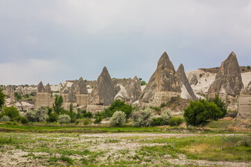 Fototapeta premium Amazing Volcanic rock formations known as Love Valley or Fairy C