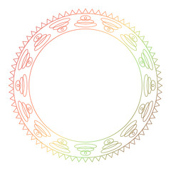 Circle frame in form of mandala. Pattern for Henna Mehndi or tattoo decoration. Decorative ornament in ethnic oriental style, vector illustration.	