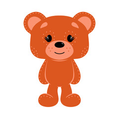 Cute cartoon bear. Vector illustration, isolated on a white background. Scandinavian style flat design. Concept for children print.