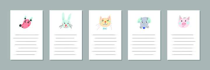 Collection of printable sheets with cute pets