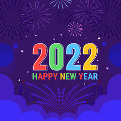 New year background design with fireworks concept.