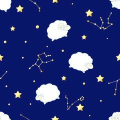 sky with stars and sheep
