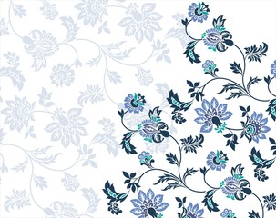 Fototapeta premium Colorful paisley floral pattern , textile swatch , India 