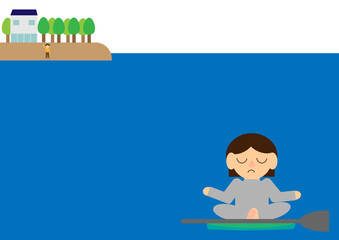 スタンドアップパドルボードでヨガをして漂流してしまった人