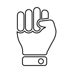 Hand, power, strong line icon. Outline vector.