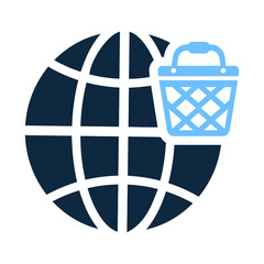 World, E-commerce, online shopping icon. Simple flat design concept.