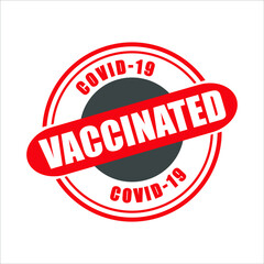 COVID 19 VACCINATED Stamp Isolated vector