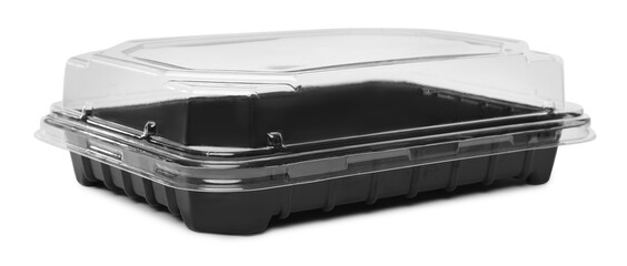 Empty plastic container for food isolated on white