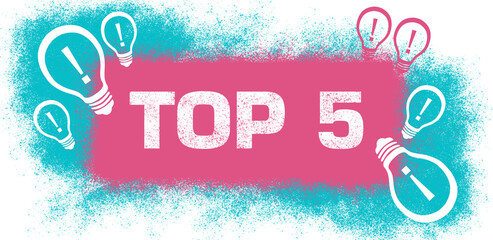 Top Five Spatter Square Pink Turquoise Bulbs 