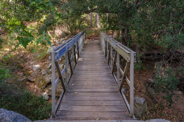 Fototapeta premium A Bridge Crosses a Dry River in Southern California