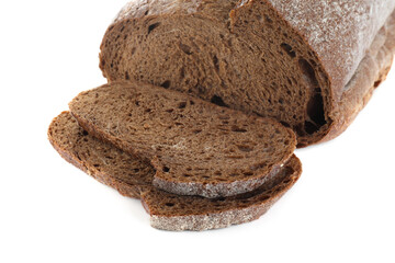 Freshly baked sodawater bread on white background, closeup