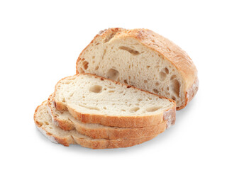 Freshly baked sodawater bread on white background