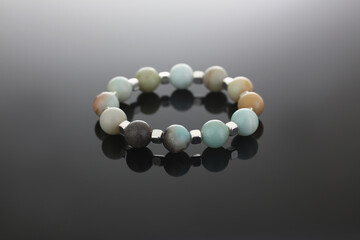Shiny cute hand bracelet made of semiprecious stones