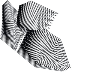 Geometric dynamic pattern, abstract halftone lines background, vector modern design texture.