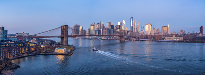 New York City Skyline panorama in the early morning