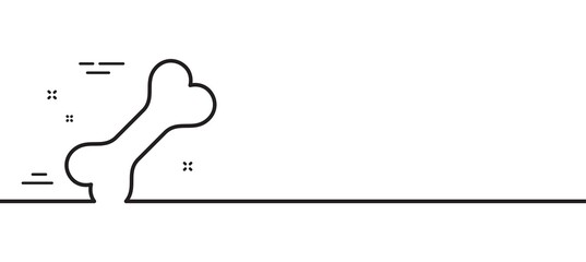 Dog bone line icon. Pets food sign. Pet feeding symbol. Minimal line illustration background. Dog bone line icon pattern banner. White web template concept. Vector