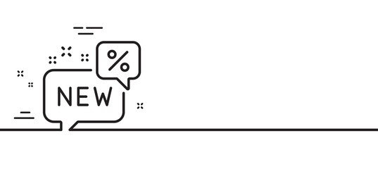 New discount line icon. Sale shopping sign. Clearance symbol. Minimal line illustration background. New line icon pattern banner. White web template concept. Vector