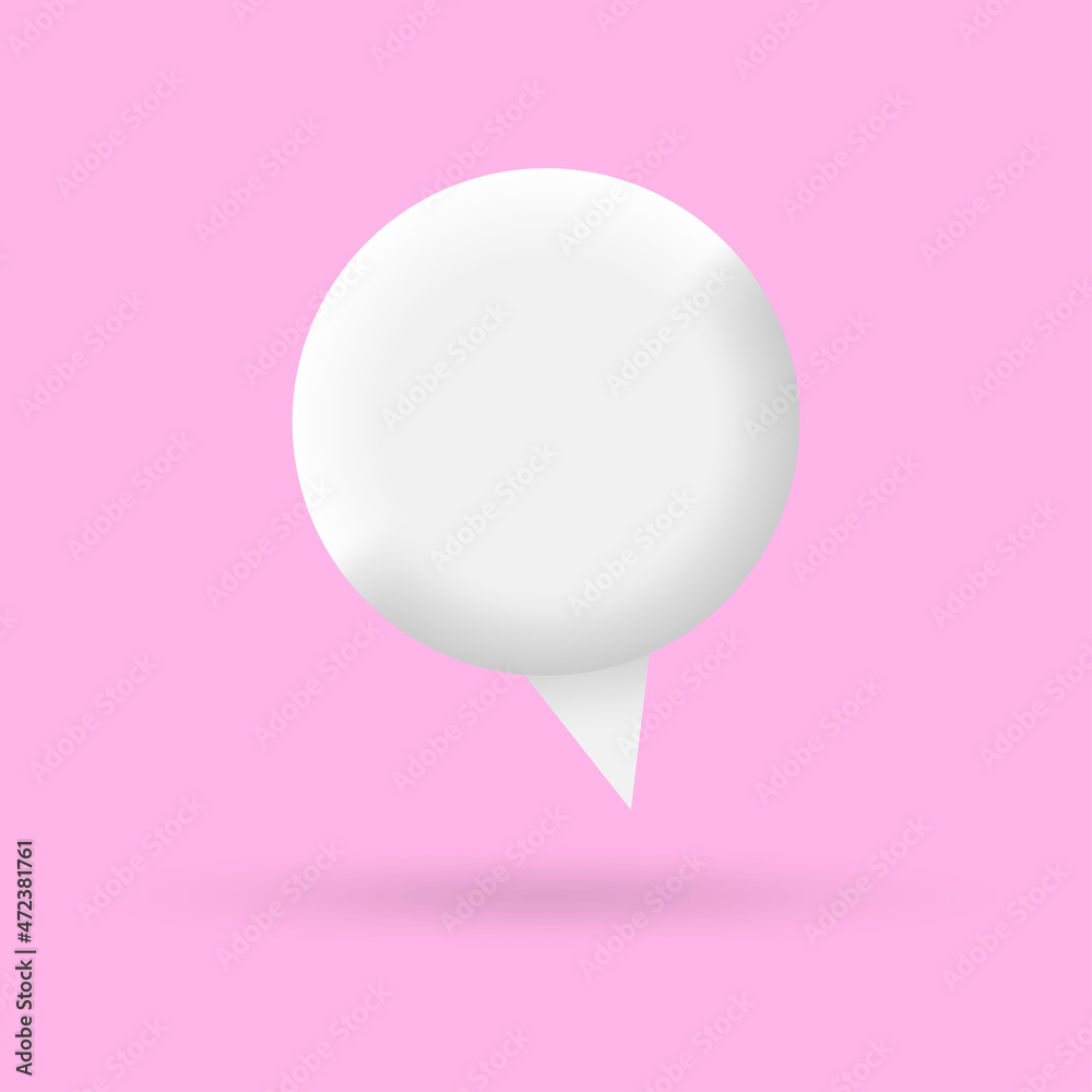 Canvas Prints 3d speech bubble for chart, talk, text message. modern balloon shape text blank or dialog banner des