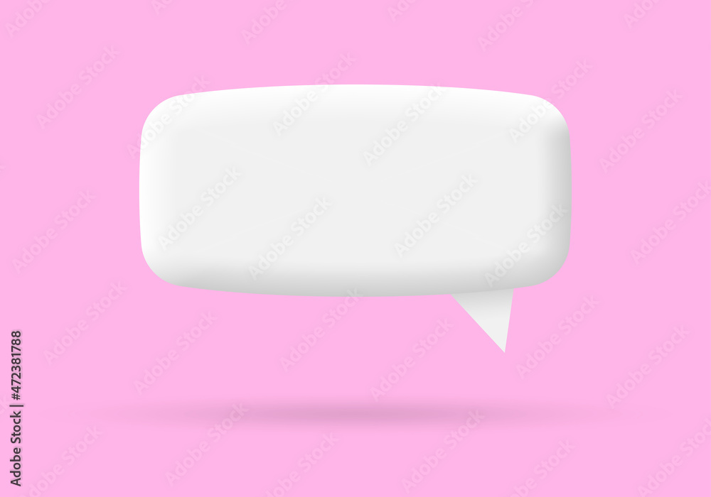 Canvas Prints 3d speech bubble for chart, talk, text message. modern balloon shape text blank or dialog banner des