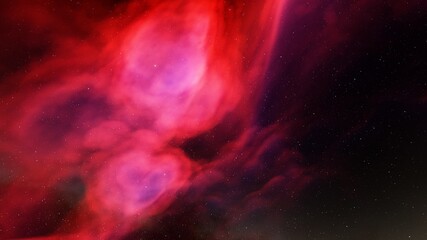 colorful space background with stars, nebula gas cloud in deep outer space, science fiction illustrarion 3d render	