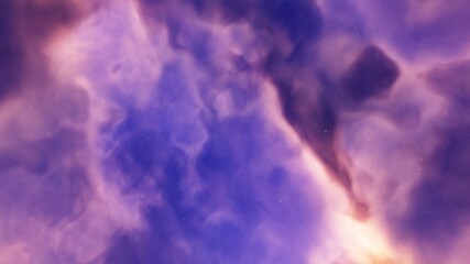 colorful space background with stars, nebula gas cloud in deep outer space, science fiction illustrarion 3d render	