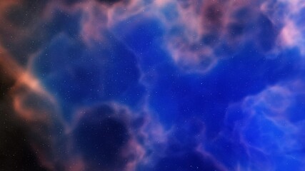 colorful space background with stars, nebula gas cloud in deep outer space, science fiction illustrarion 3d render	