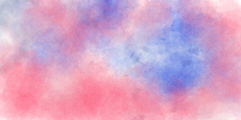 abstract watercolor hand painted paper texture background with simple pattern engraved. blue and pink shade abstract hand painted brushed watercolor background illustration. 