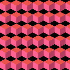 cube pattern symmetry  block box design square geometry background pink