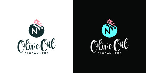 Letter 9 Olive Oil logo design