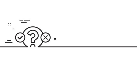 Quiz test line icon. Select answer sign. Business interview symbol. Minimal line illustration background. Quiz test line icon pattern banner. White web template concept. Vector