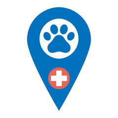 Veterinary clinic pointer icon illustration on white background