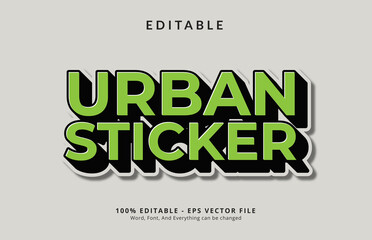 Editable Urban sticker text on sticker business poster or fashion design