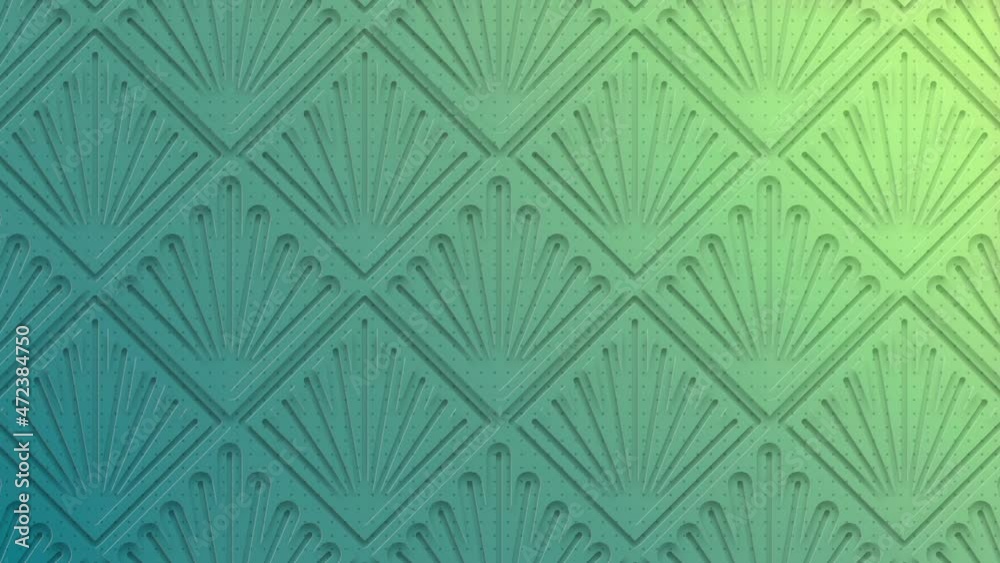 Poster Elegant background with moving shadow art deco pattern Digital loop animation HD