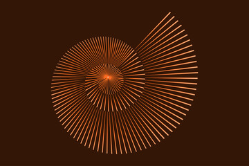 Geometric Nautilus shell icon. Flat vector illustration - obrazy, fototapety, plakaty