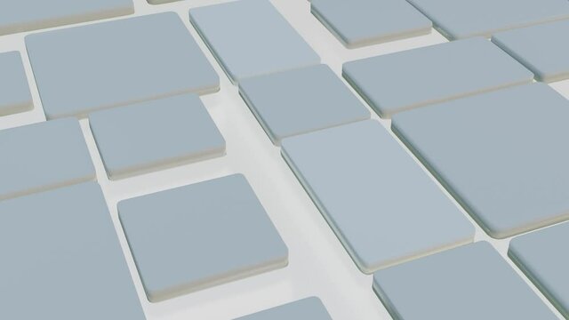gray animated background. the gray-blue tiles increase and decrease. 3d render