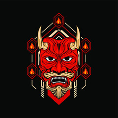 japanese handsome oni mask